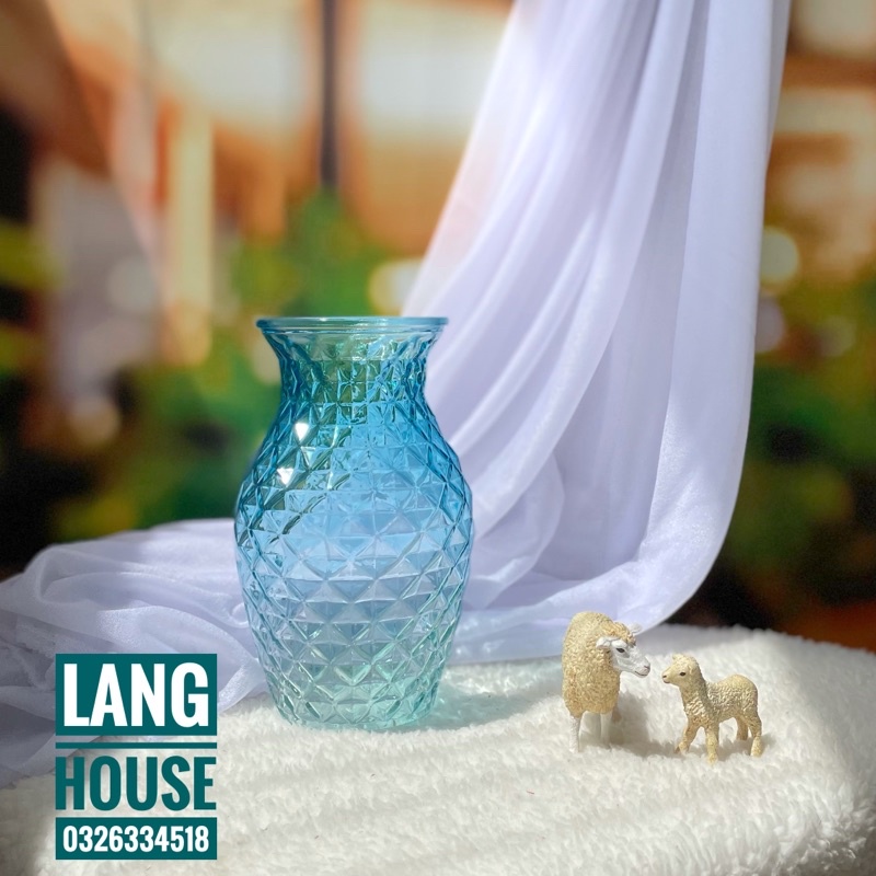 Lọ Hoa - BÌNH HOA THUỶ TINH ĐẸP mã LHTT001 Cao 20cm Trang Trí Decor Phòng Khách