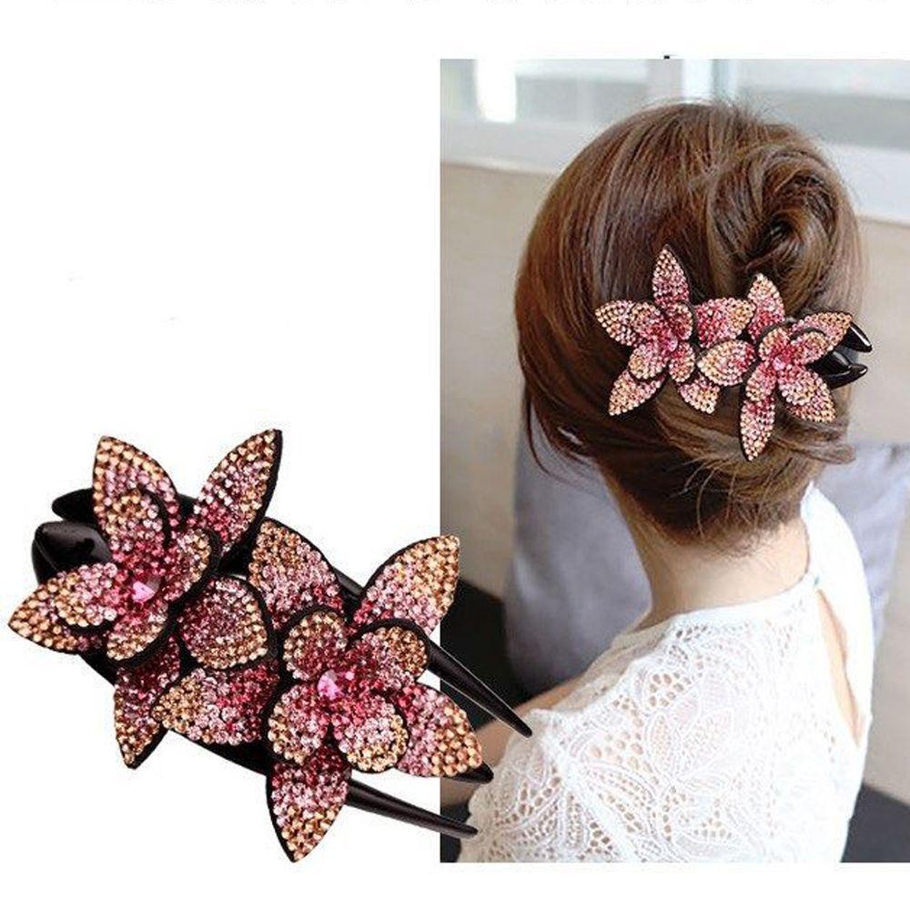 Kẹp Tóc Đính Hoa Đôi Thời Trang Thanh Lịch Cho Nữ|Kẹp Tóc