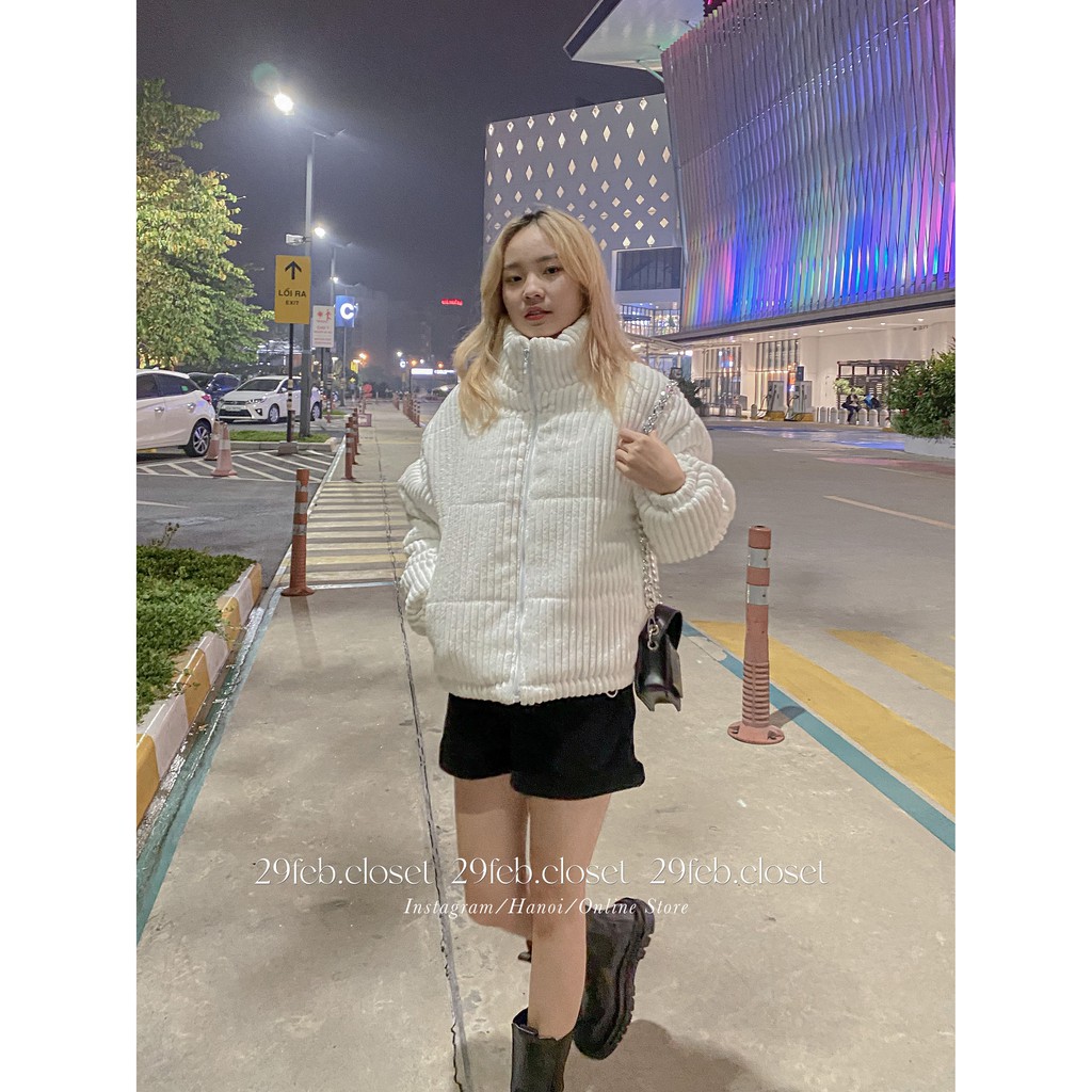 [Ảnh thật/Video]  Áo khoác phao cổ dựng nhung GÂN - 29feb.closet | BigBuy360 - bigbuy360.vn