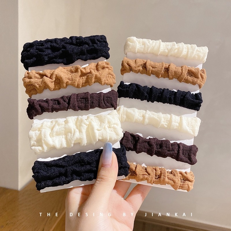 Dây Buộc Tóc Cao Su Màu Cà Phê Thời Trang Không Đau