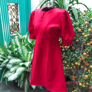 Đầm dáng xoè tay phồng ( kèm clip + ảnh thật)