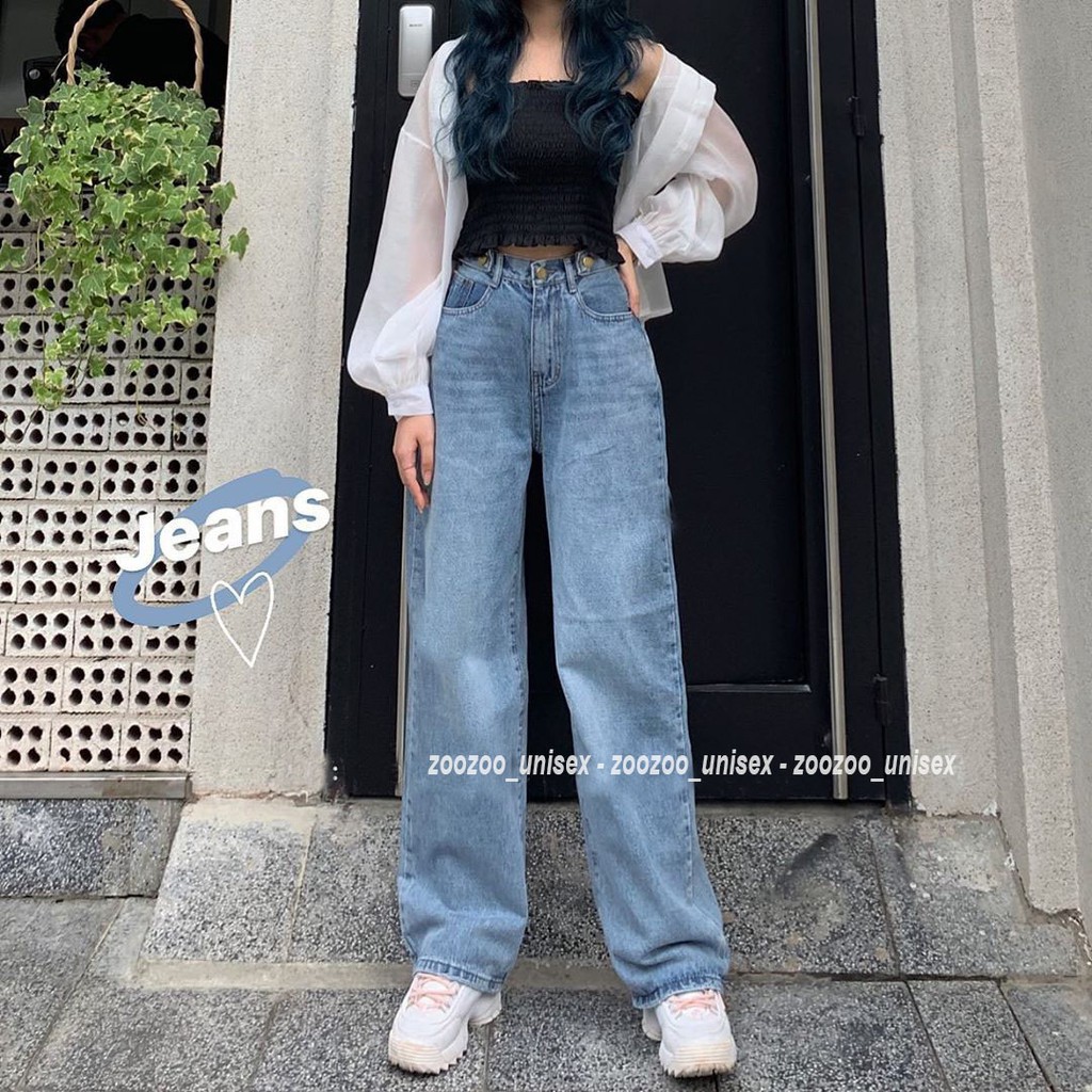[Sỉ] Quần jeans nữ ống rộng 100cm cao cấp phong phong cách Hàn Quốc cao cấp Chiwawa shop