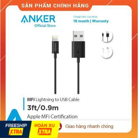 Cáp sạc ANKER MFI Lightning dài 0.9m dành cho iPhone - A7101