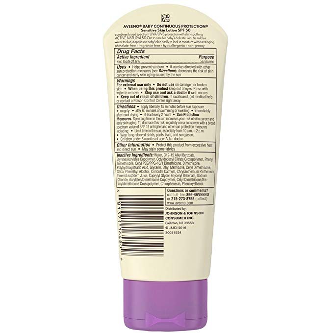 Kem chống nắng cho bé Aveeno Baby Continuous Protection Sunscreen Lotion SPF 50