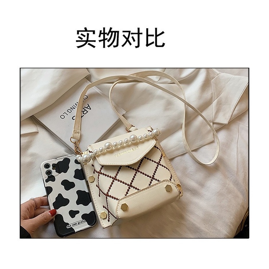 Túi đeo chéo JASMIN NOIR bằng da tổng hợp đính ngọc trai giả sang trọng dành cho nữ