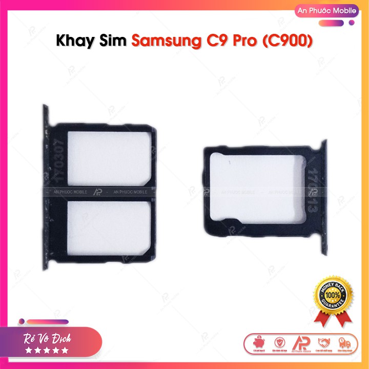 Khay Sim Samsung C9 Pro / C900 Màu Đen - Linh kiện điện thoại Samsung Galaxy Zin bóc máy