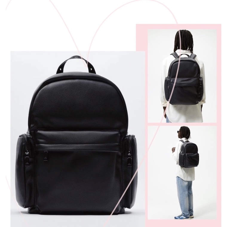 TNS - Balô nam form vuông vừa laptop siêu hottrend ZR backpack-chất da mềm cao cấp-màu đen classic