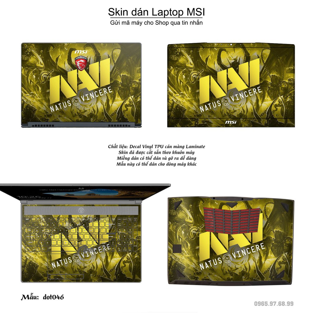 Skin dán Laptop MSI in hình Dota 2 nhiều mẫu 8 (inbox mã máy cho Shop)