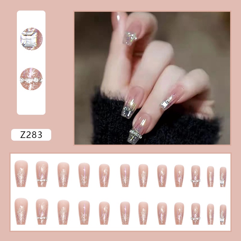 Móng tay giả đính đá /Kèm keo/ làm nail [Z261-300]