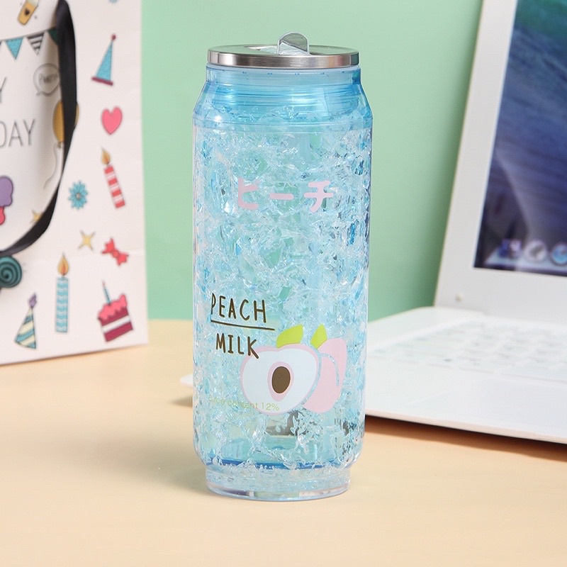Cốc nước nhựa hai lớp giữ lạnh màu sắc sáng tạo dành cho học sinh và người lớn