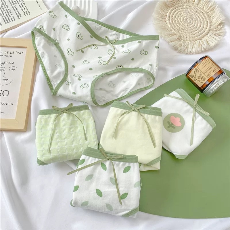 Quần Lót Nữ Cotton Xanh Lưng Vừa Thoáng Khí Thoải Mái Cho Nữ 299