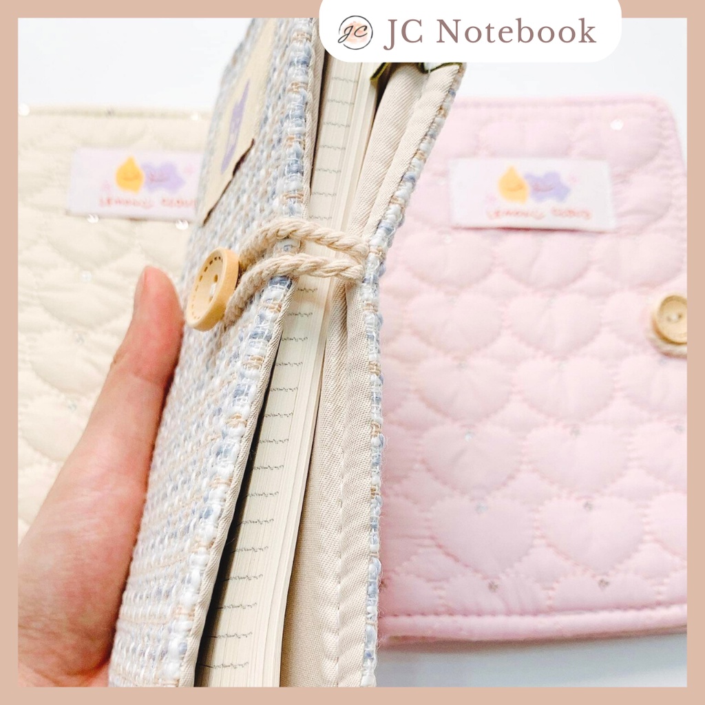 Sổ Còng Bullet Journal Bìa Vải Vintage A6 Có Chỗ Gắn Bút - Tặng Kèm 2 Xấp Giấy Ô Vuông Kẻ Ngang 100 Tờ
