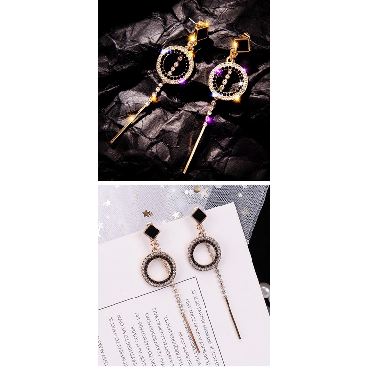 Bông Tai Dáng Dài Đính Đá Hình Trái Tim Thời Trang 2022