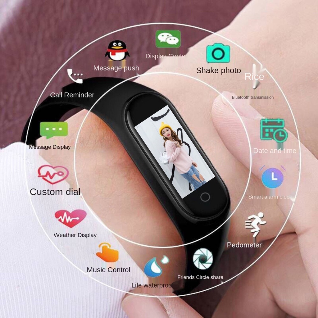 Smart Bracelet Color Screen Multi-Function News Weather Alarm Clock Bluetooth Step Sports Bracelet Watch Men Couple's