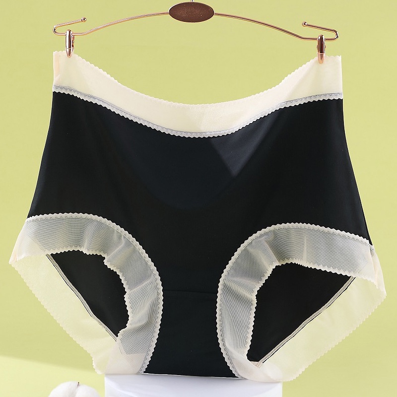 Quần lót ZXYOUPING vải lụa lạnh không đường may lưng cao nâng mông thoải mái thoáng khí