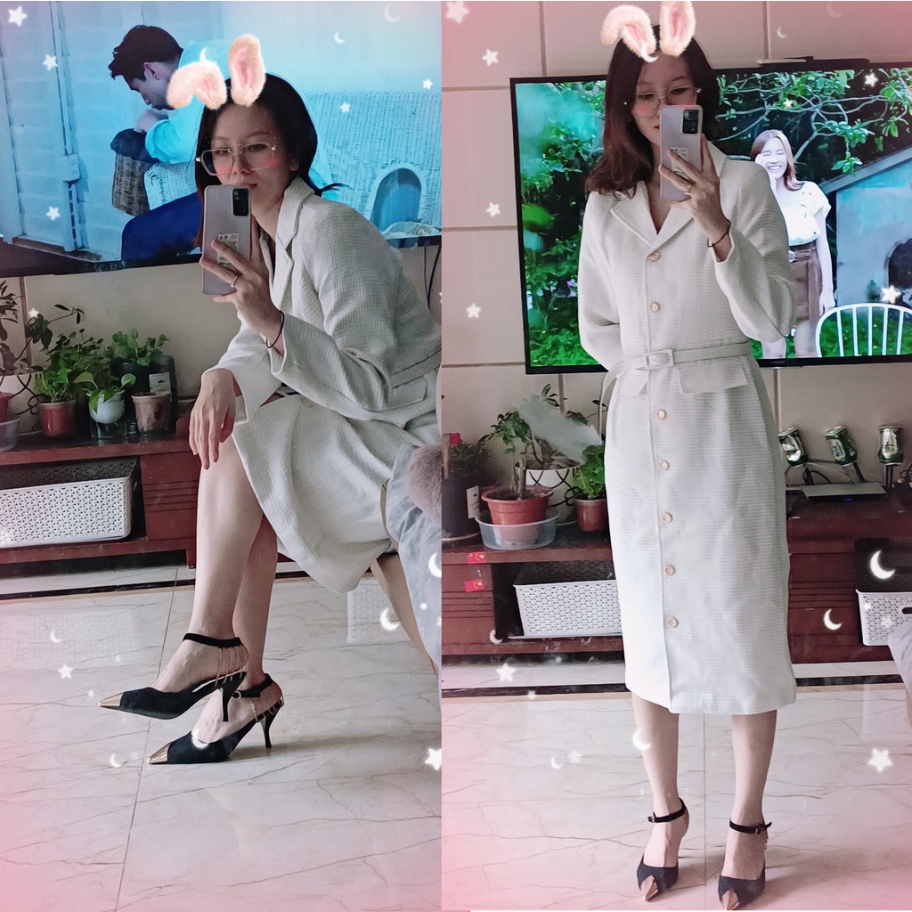 [ORDER] Đầm Dạ Dáng Dài Bo Eo Bút Chì Dài Tay Lấp Lánh Kim Tuyến VD082 ICC Official Store