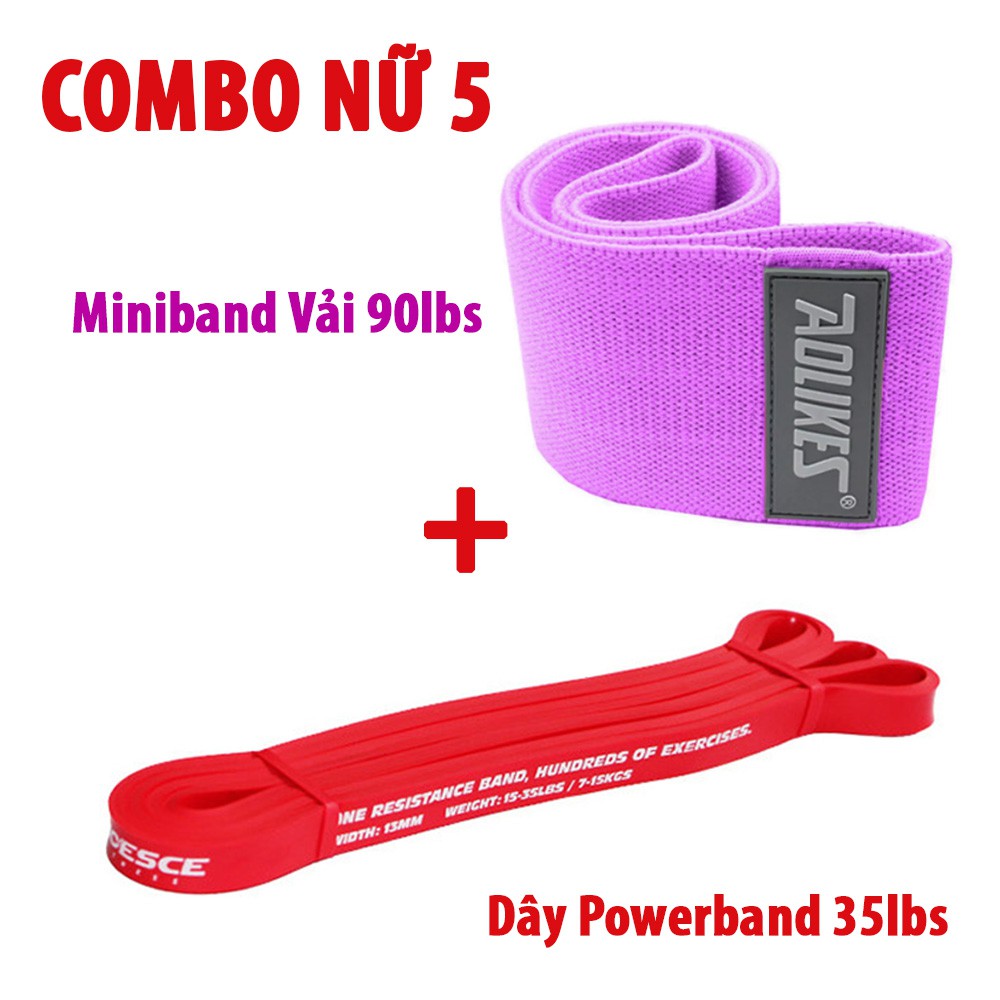 [Combo Nữ] Dây Tập Mông Miniband + Tập Toàn Thân Powerband Cho Nữ