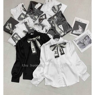 ÁO SƠ MI LỤA DÀI TAY BUỘC NƠ