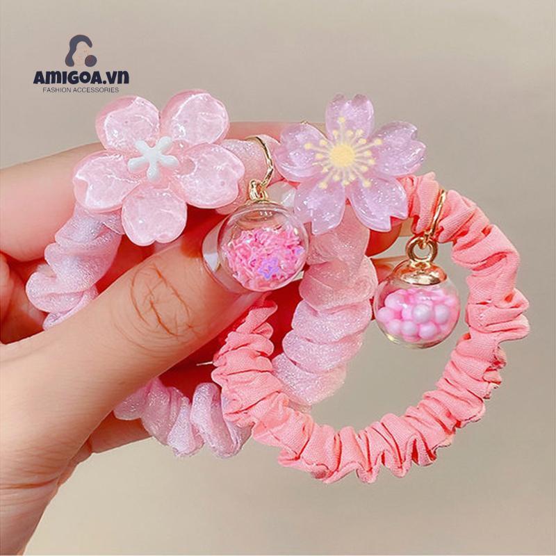 ✨✨Dây Buộc Tóc Cao Su Đính Hoa Nhỏ Xinh Xắn Thời Trang Mùa Hè Cho Bạn Gái