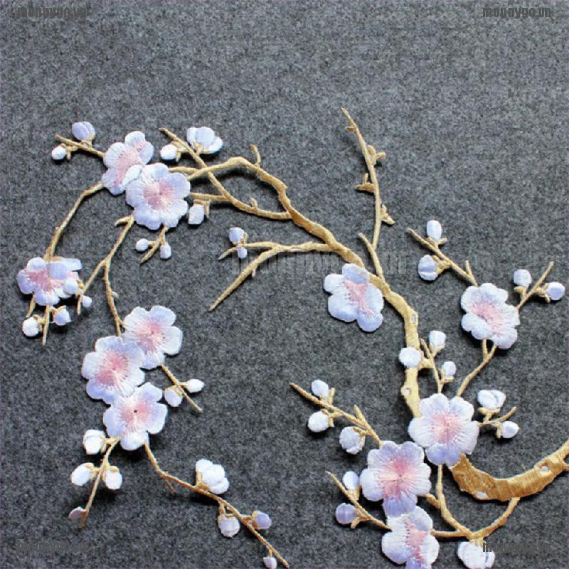 Sticker ủi thêu hình hoa đào xinh xắn