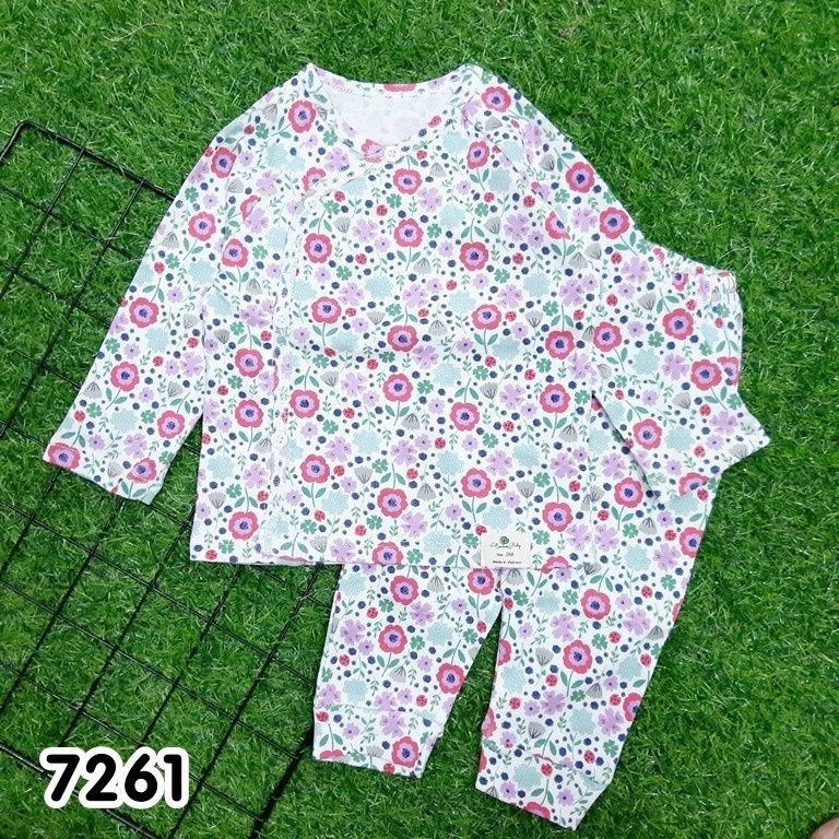 Bộ Dài Tay Bé Gái Cài Nút Cho Bé Từ 3-11KG