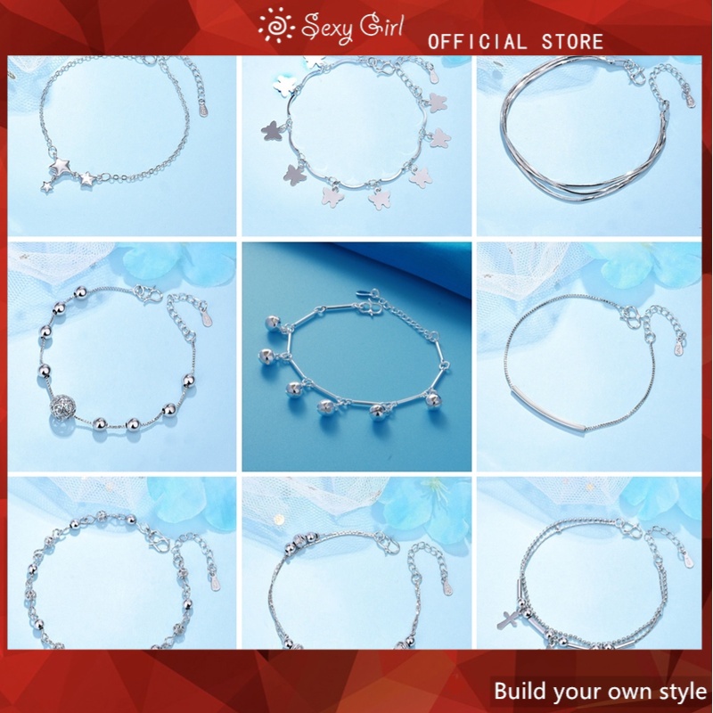 Vòng Tay Mạ Bạc 925 Phong Cách Hàn Quốc Đơn Giản Thời Trang Dành Cho Nữ