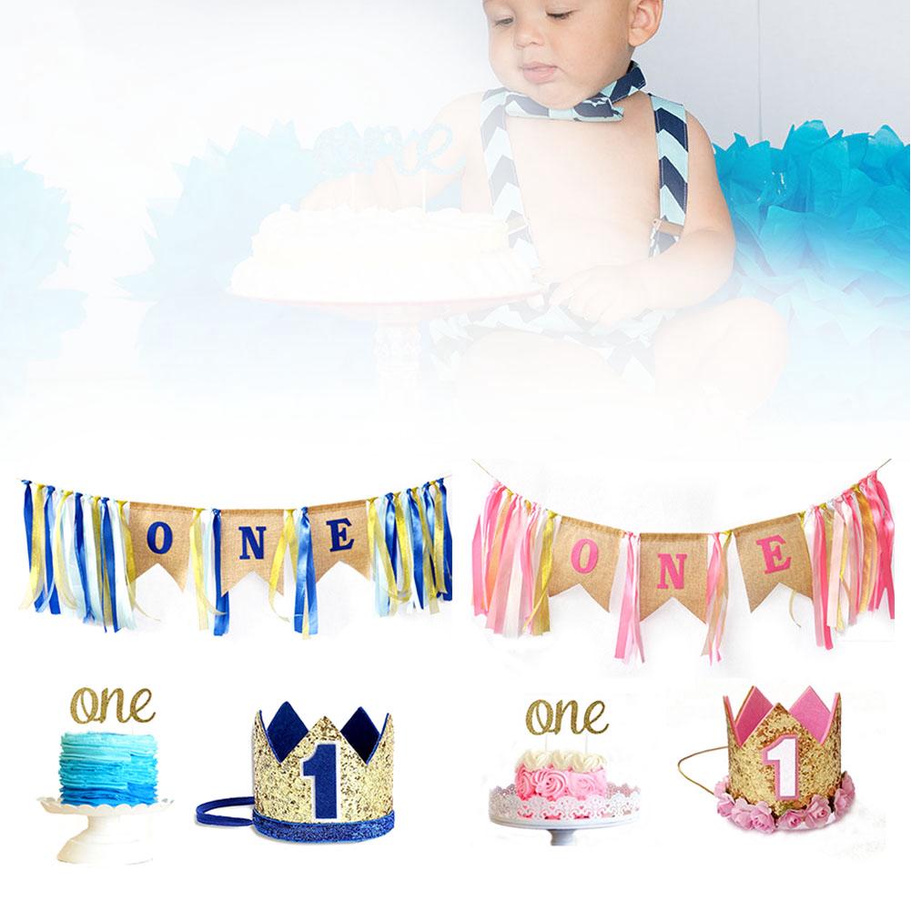 Set phụ kiện trang trí tiệc sinh nhật cho các bé 1 tuổi