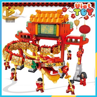 Lắp ráp mô hình Múa rồng đón Tết cổ truyền PANLOS - 7701