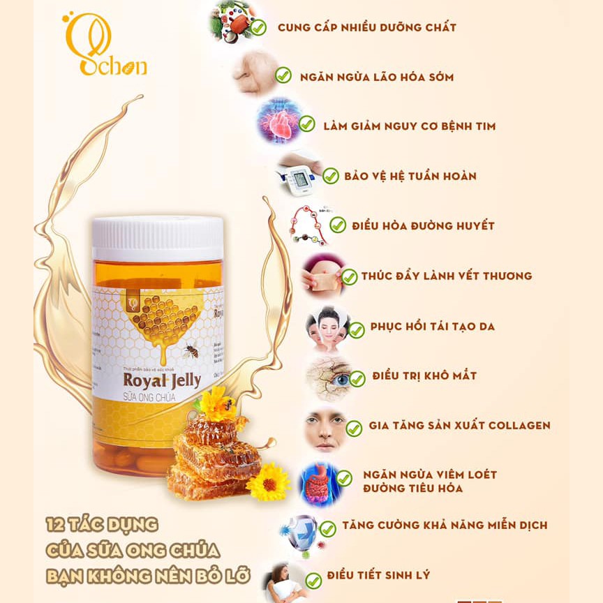 Sữa ong chúa ROYAL JELLY chống lão hóa dưỡng trắng cấp ẩm da tăng đề kháng GHB SIMI