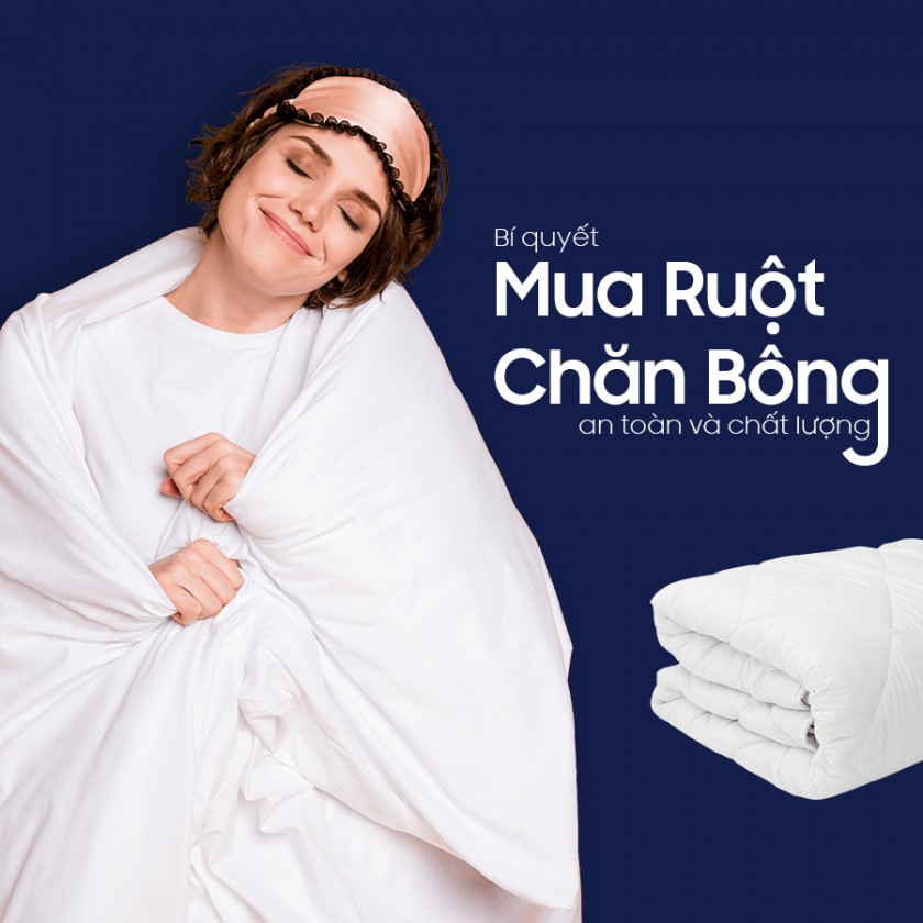 Ruột chăn bông, phao trắng trần bông cao cấp 2kg dùng cho khách sạn - Kích thước 2mx2m2