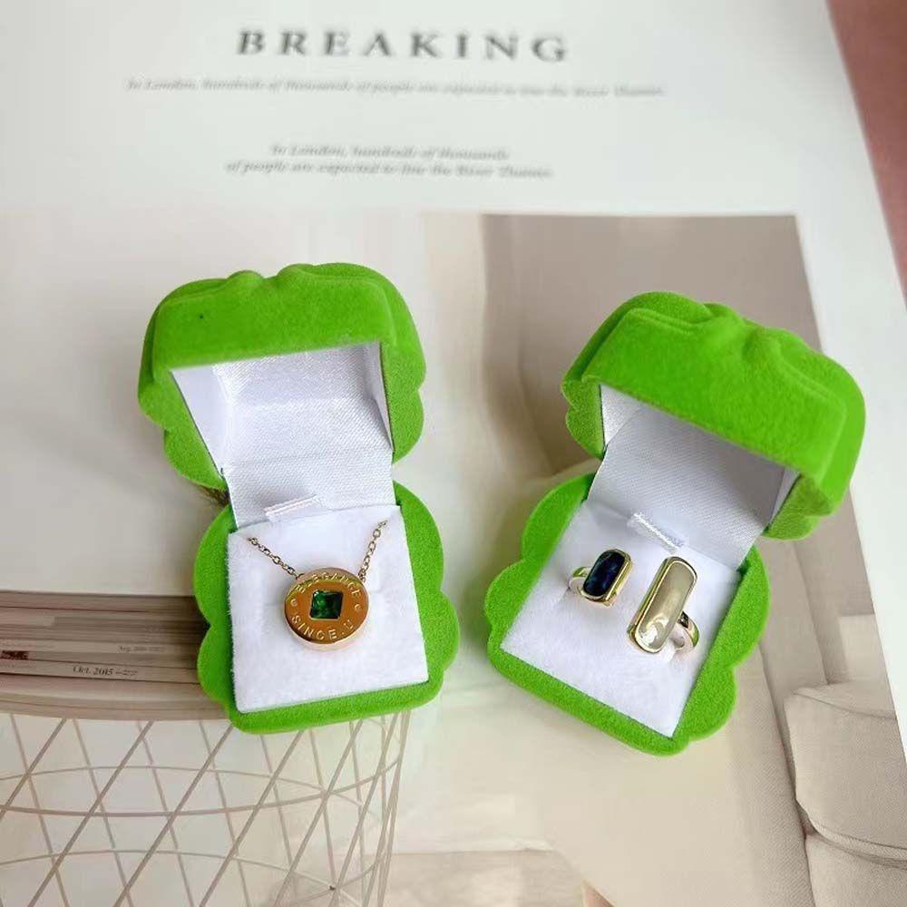 ANEMONE Hộp Đựng Trang Sức Hình Chú Ếch Bằng Nhung Sáng Tạo