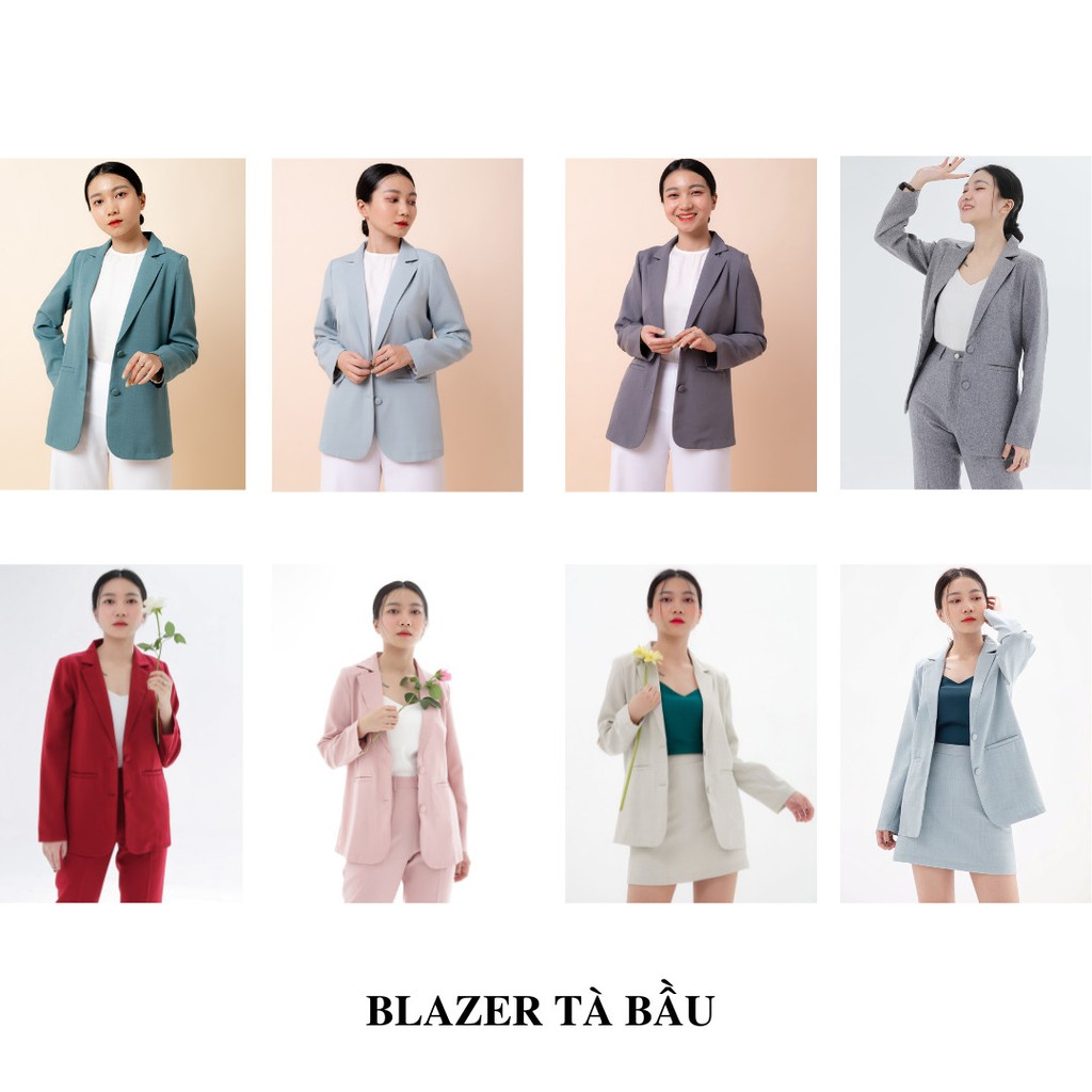 Áo vest nữ blazer KHÀN màu xanh mint tà bầu tay dài áo khoác công sở tay dài 1 lớp phong cách Hàn Quốc | BigBuy360 - bigbuy360.vn