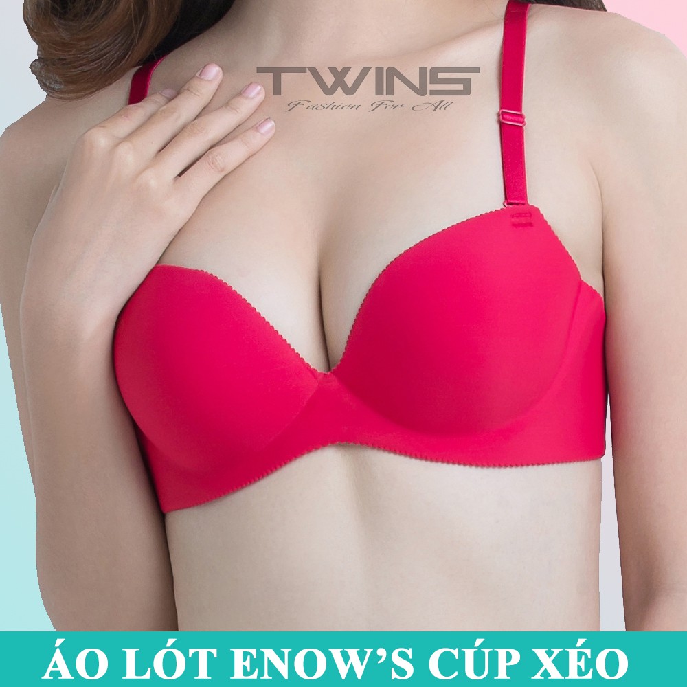 Áo ngực nữ su đúc không đường may nâng ngực tạo khe Enow's 938 có gọng mút vừa cúp xéo mềm mịn size 32-34-36-38