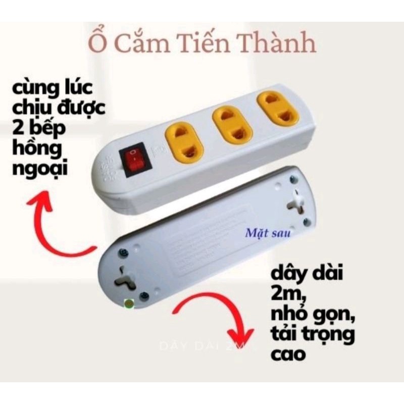 Ổ cắm điện mini Tiến thành 2 ổ cắm hoặc 3 ổ cắm