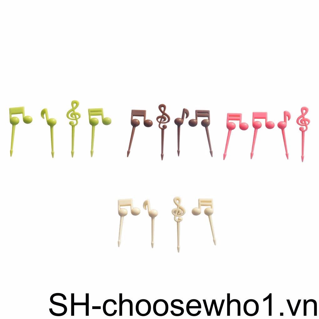 Mới Bộ 16 Nĩa Ăn Trái Cây Hình Nốt Nhạc Bằng Nhựa