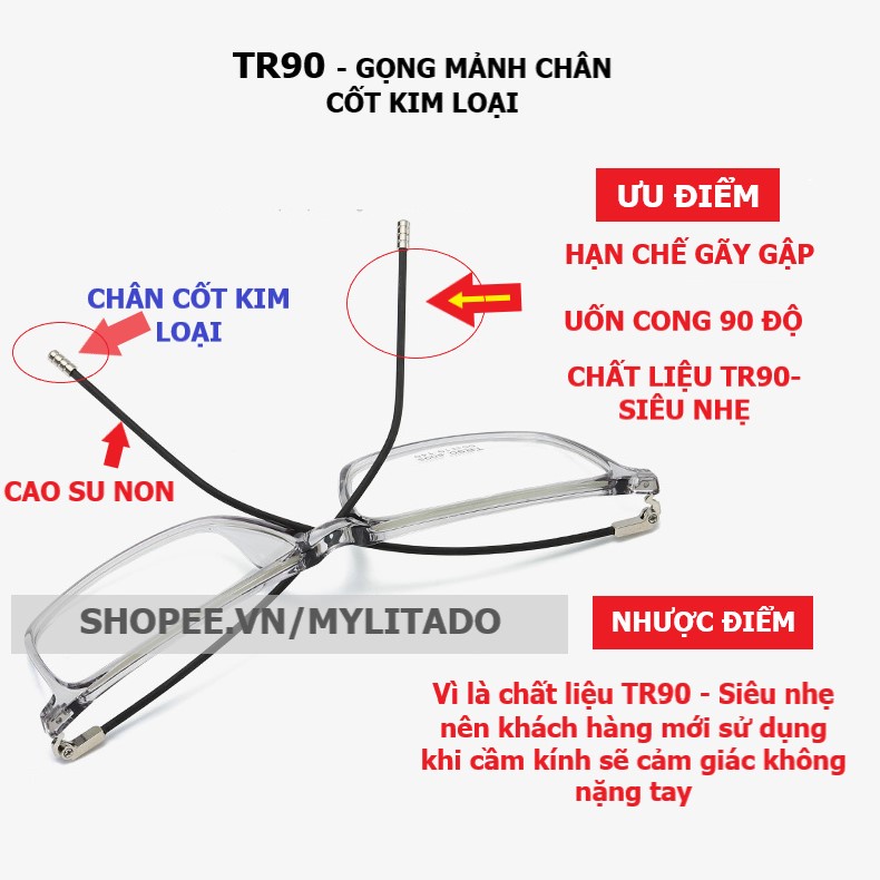 Gọng kính cận nữ nam - Gọng kính mắt giả cận tròng vuông thời trang Hàn Quốc - Q1214