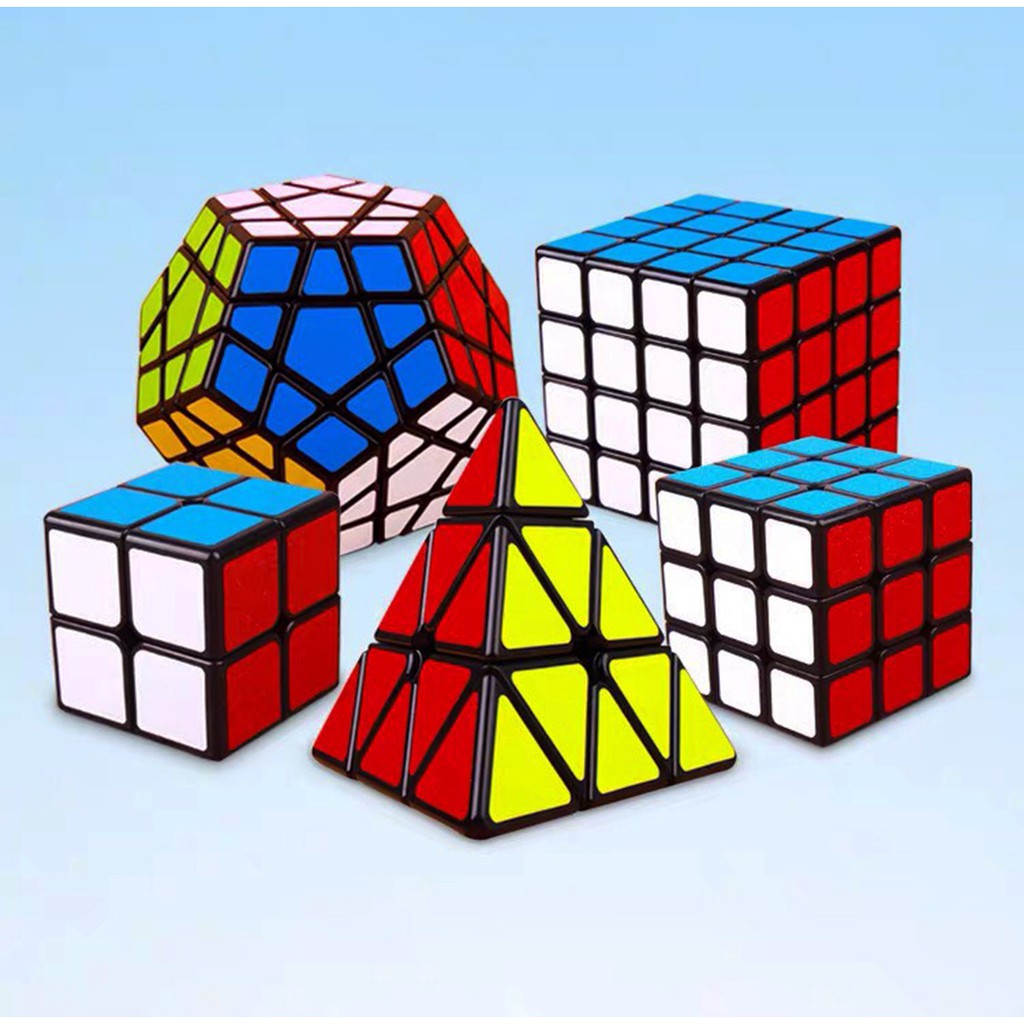 Bộ Sưu Tập Rubik 2x2, 3x3, 4x4, 5x5, Megaminx, Pyraminx, Mirror, Skewb, Square-1 - Rubik Viền Đen Sticker Cao Cấp