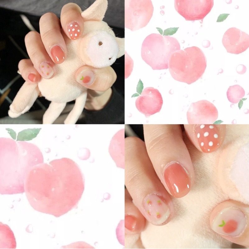 Miếng dán móng tay WE FLOWER chống thấm nước họa tiết chấm bi/ trái tim xinh xắn