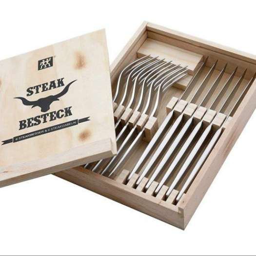 Bộ 6 dao dĩa Zwilling Steak - Set 12 món kèm hộp gỗ sang trọng [nhập Đức chính hãng]