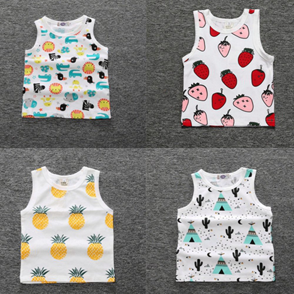 Áo Tank Top In Hình Quả Dứa Cho Bé Từ 0-5 Tuổi