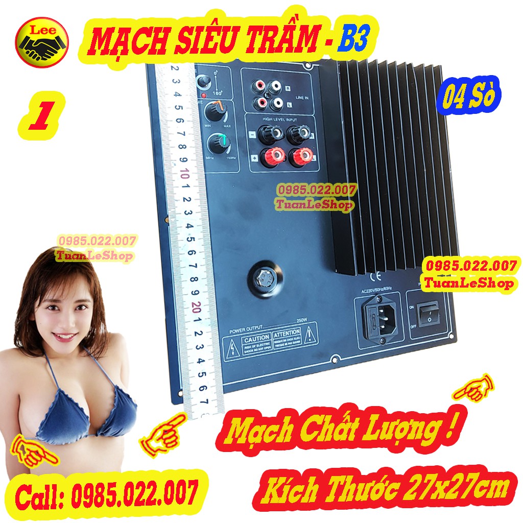 MACH SUB 4 SÒ TOSHI NGUỒN XUYẾN B3 - MẠCH SIÊU TRẦM KICH THUOC 27x27 - KÉO LOA SUB 25 30 40 50
