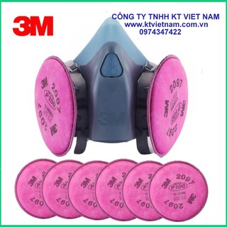 Bộ Mặt Nạ 3M 7502 Kết Hợp Phin Lọc 3M 2091 siêu nhẹ