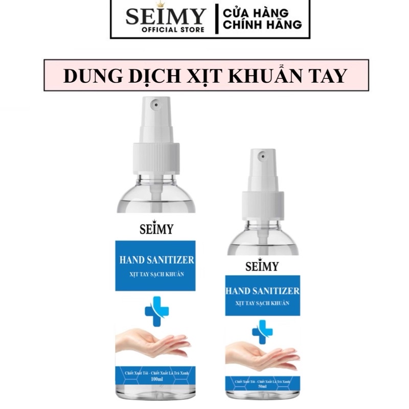 Nước rửa tay xịt khuẩn Seimy - Hand Sanitizer hiệu quả ngay sau 60 giây sử dụng