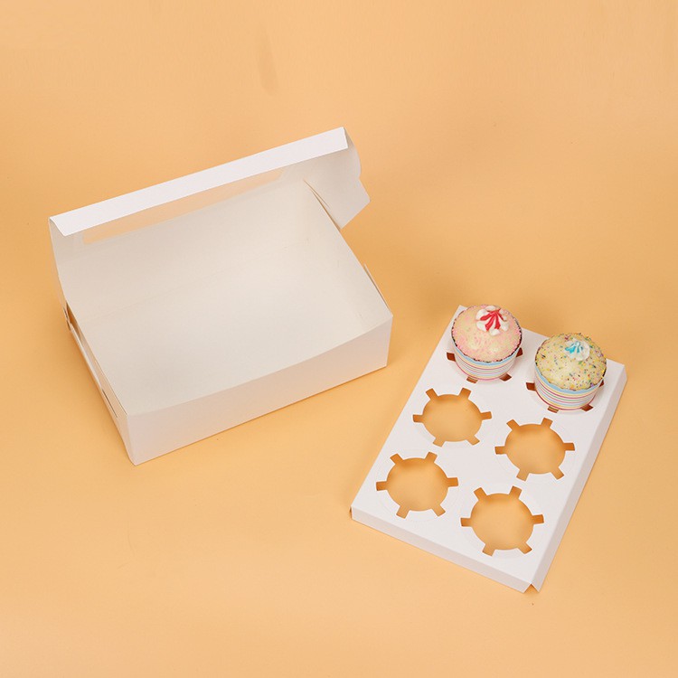 Hộp cupcake trắng 6 ô