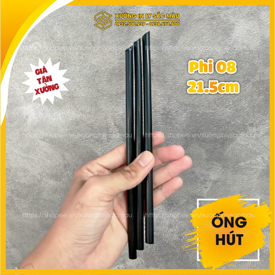 500G Ống hút trà sữa, ống hút cà phê, sinh tố có đầu nhọn 21.5CM