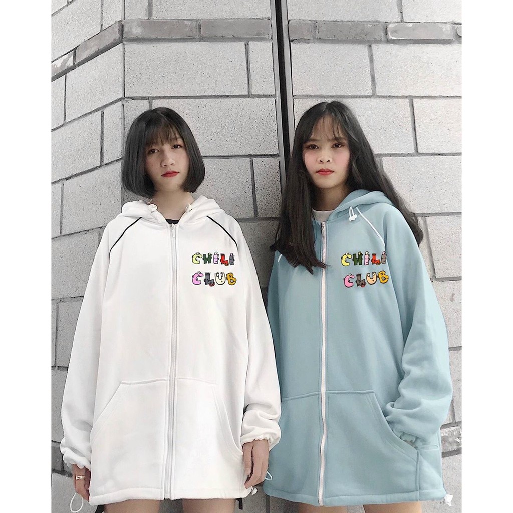 Áo khoác nữ Hoodie form rộng Khóa Dây Kéo Chất Liệu Thun NỈ Ngoại CHILI CLUB - tp479 | BigBuy360 - bigbuy360.vn