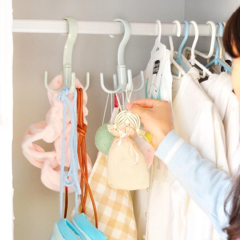 Sỉ 3k- Móc Nhựa 4 Chấu Xoay 360 Độ Treo Đồ, Giày Dép, Quần Áo, Túi Xách...