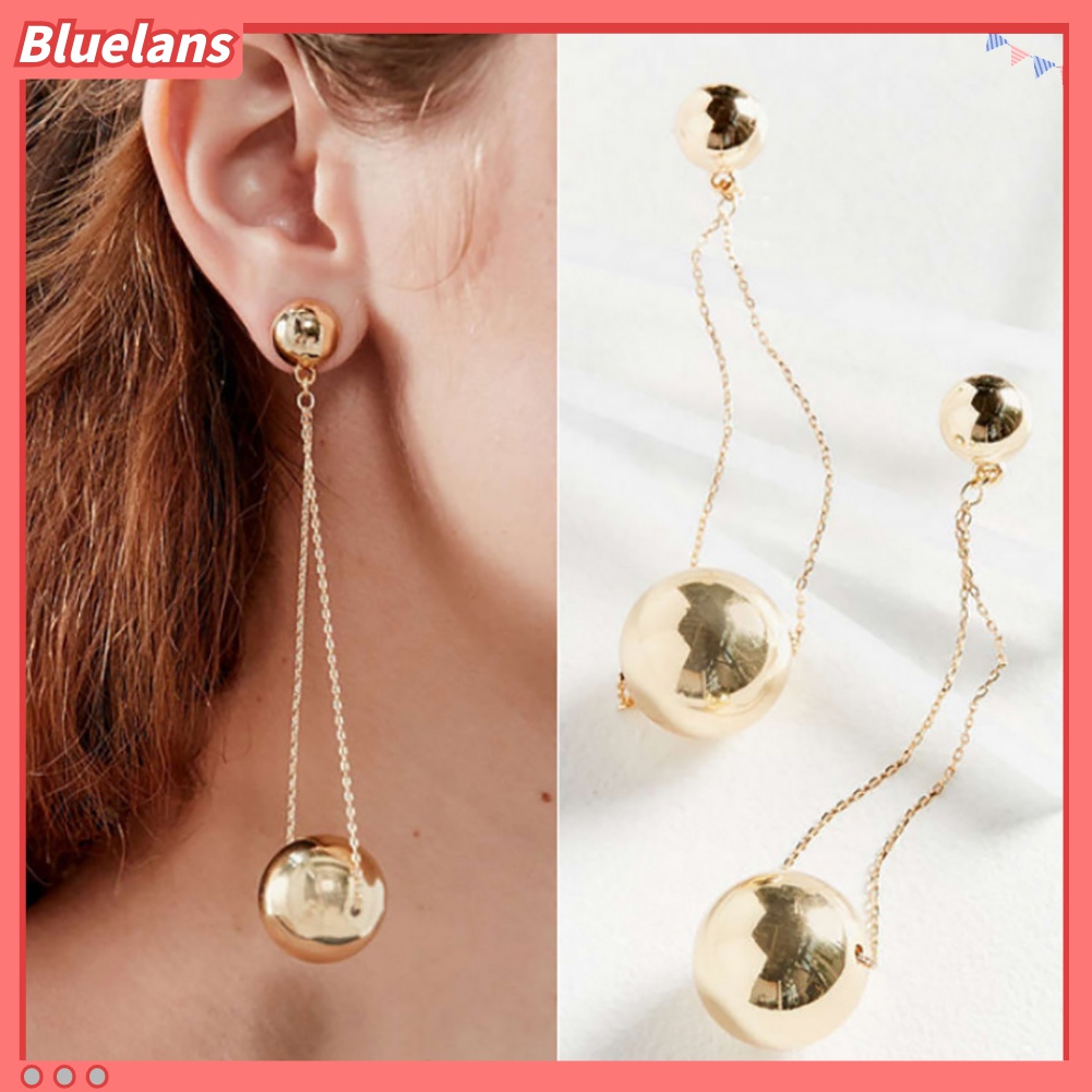 Đôi bông tai dáng rơi họa tiết hình tròn kiểu dáng thời trang cho nữ