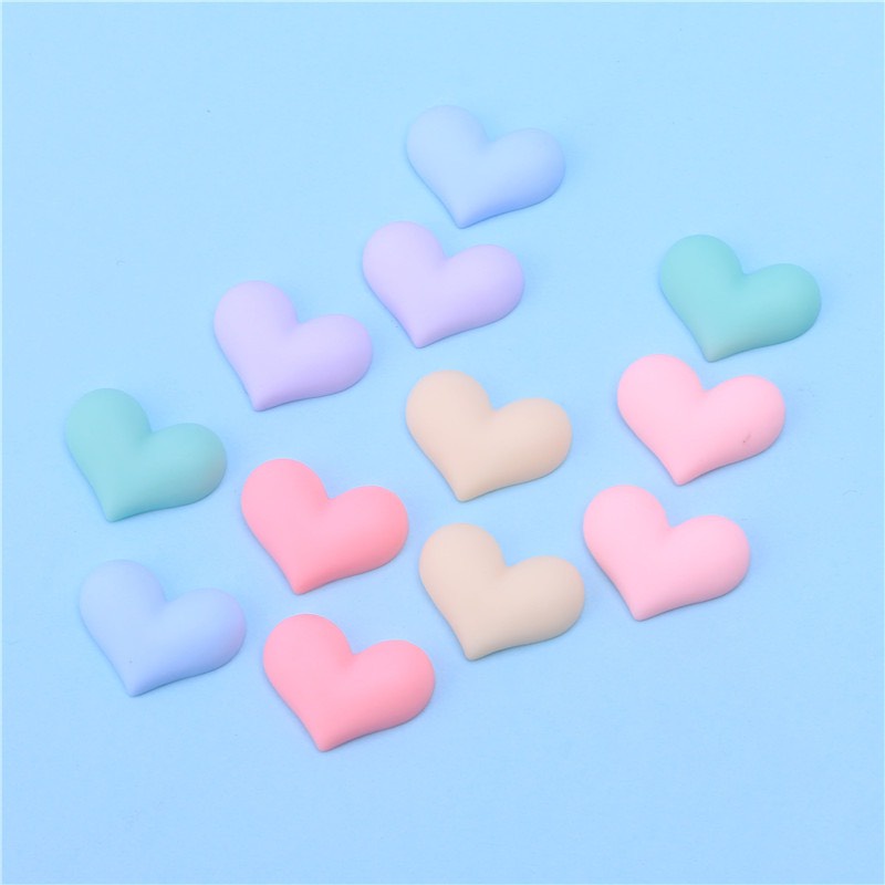 Charm (C461) slime/ Dụng Cụ Charm Trang Trí [Ko Keo &amp; Nút] Trái Tim Màu Pastel