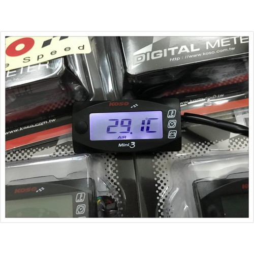 Đồng hồ KOSO mini 3 -Báo Giờ- Vôn-Nhiệt độ - Vindecal BD